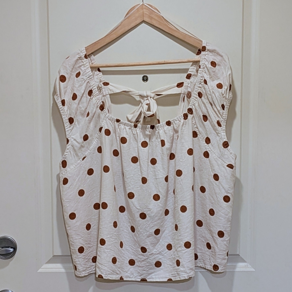 EUC Penningtons 1X/2X Linen and Cotton Blend Polka Dot Co-Ord Set - Picture 3 of 6